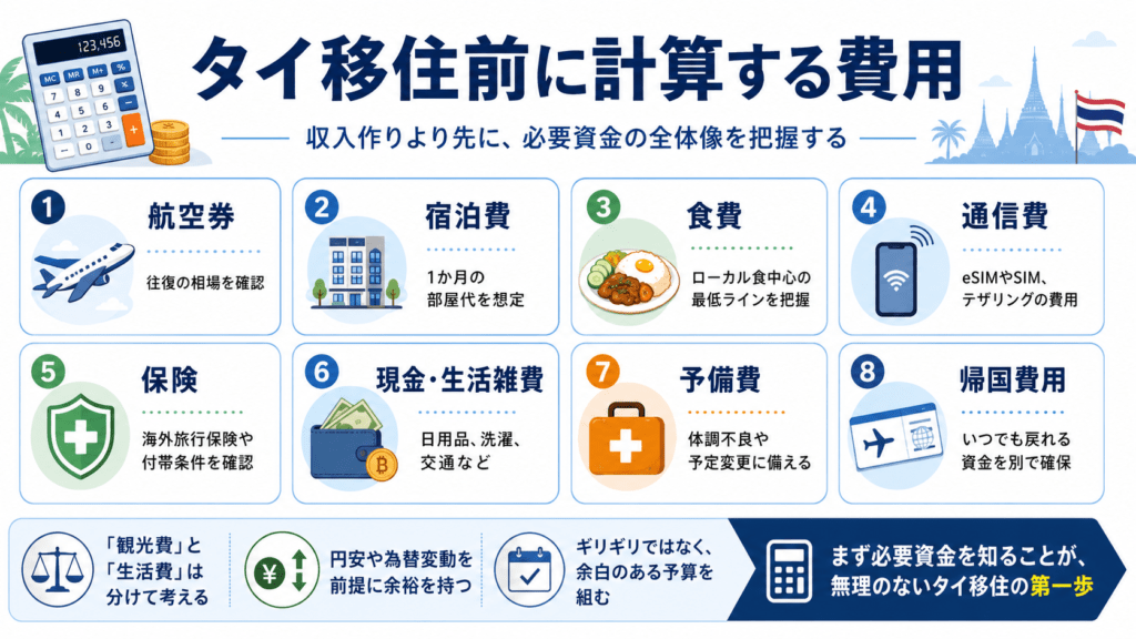 タイ移住前に計算する費用