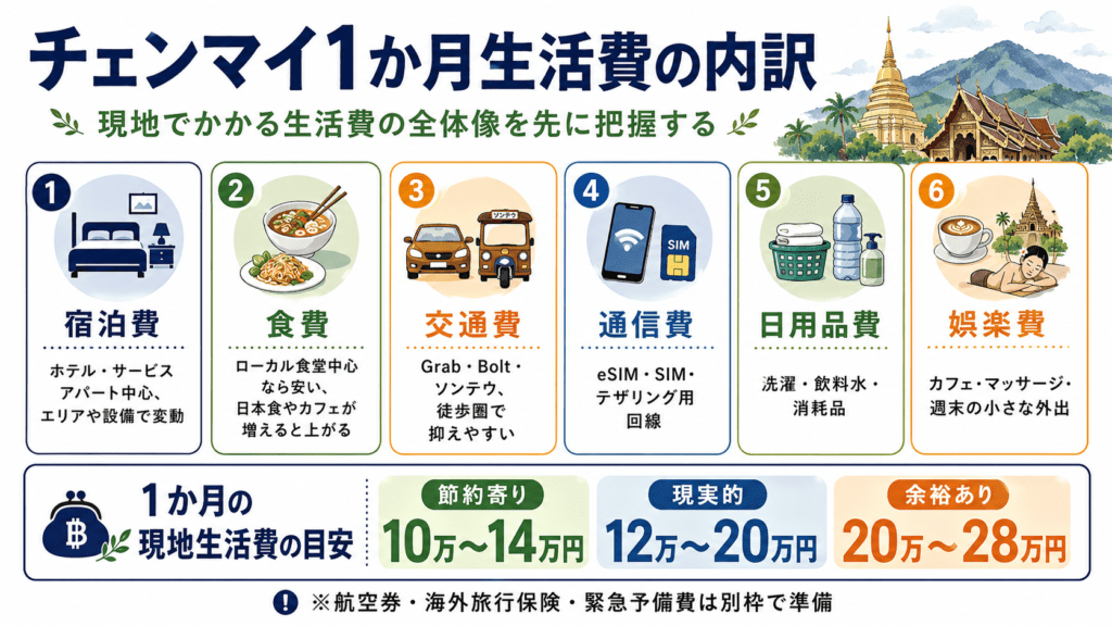 チェンマイ1カ月の生活費内訳