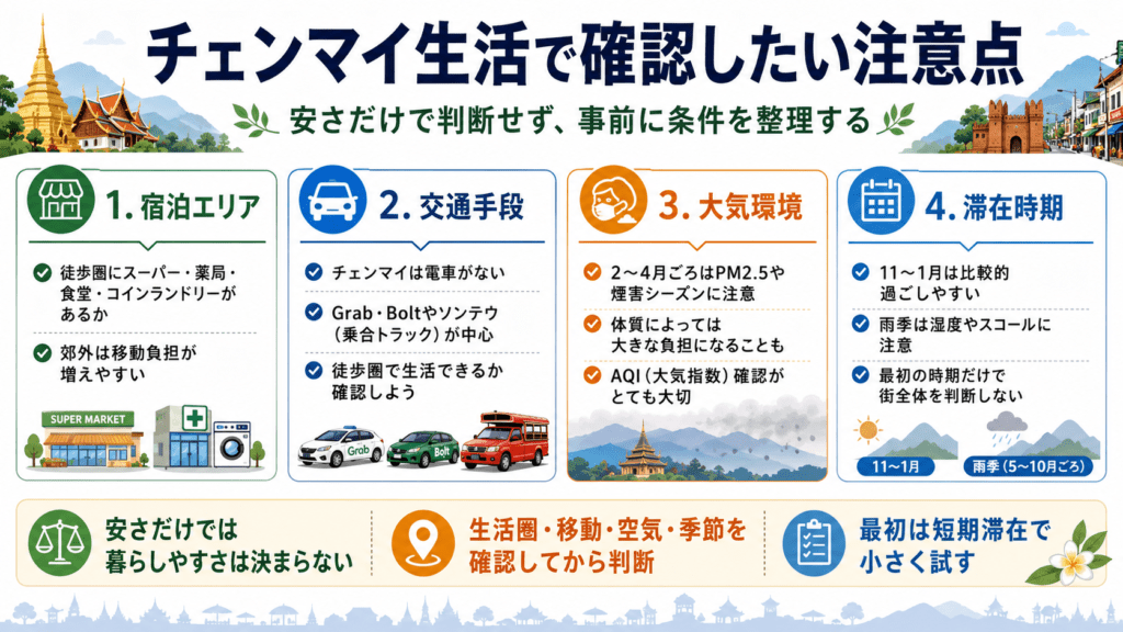 チェンマイ生活で確認したい注意点