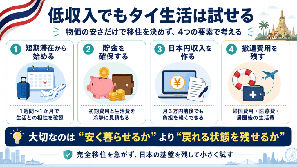 低収入でもタイ移住生活は試せる