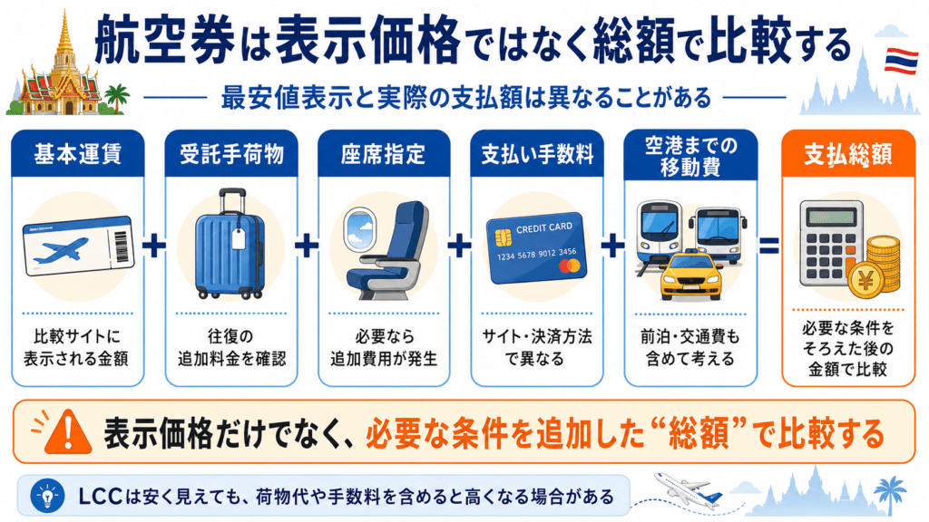タイ移住航空券購入時の注意点