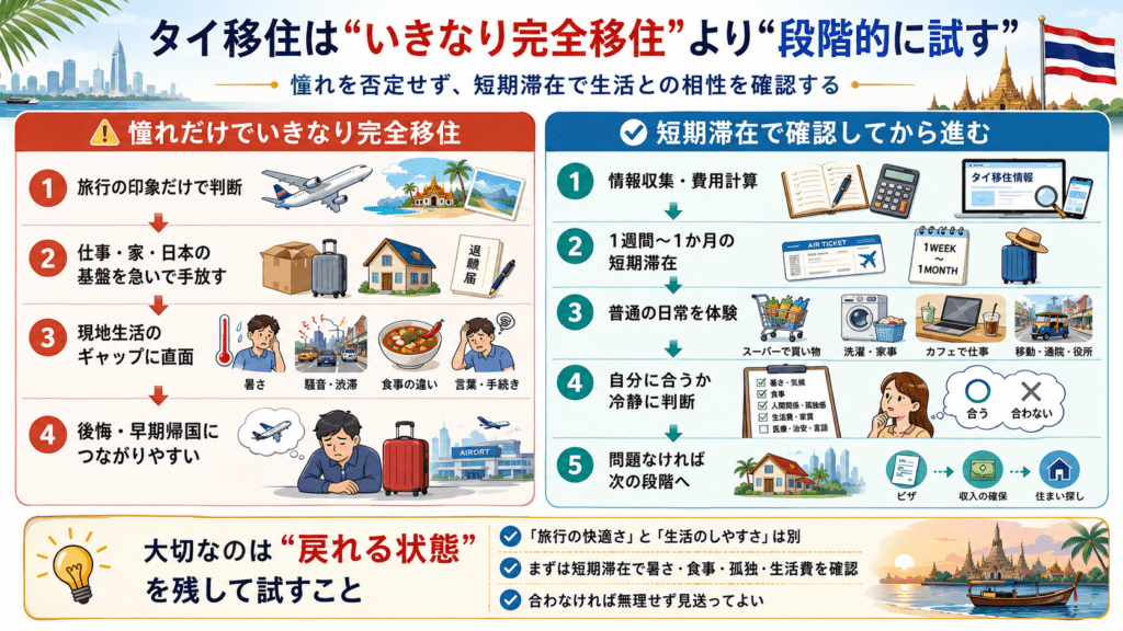 タイ移住は段階的に試す
