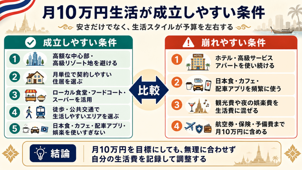 タイで月10万円生活が成立しやすい条件