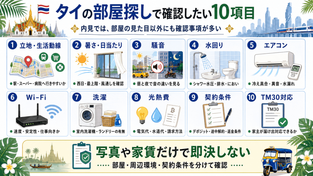 タイの部屋探しで確認すべき10項目