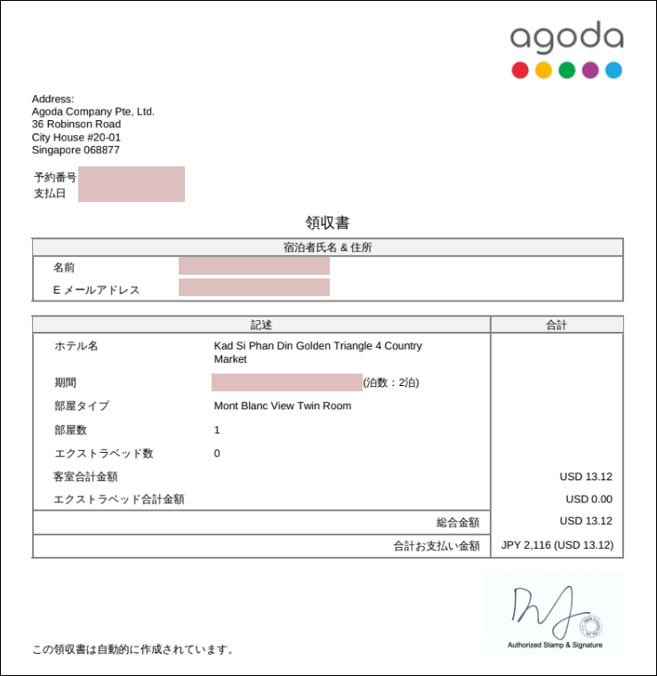 ゴールデントライアングル公園付近 ホテル料金